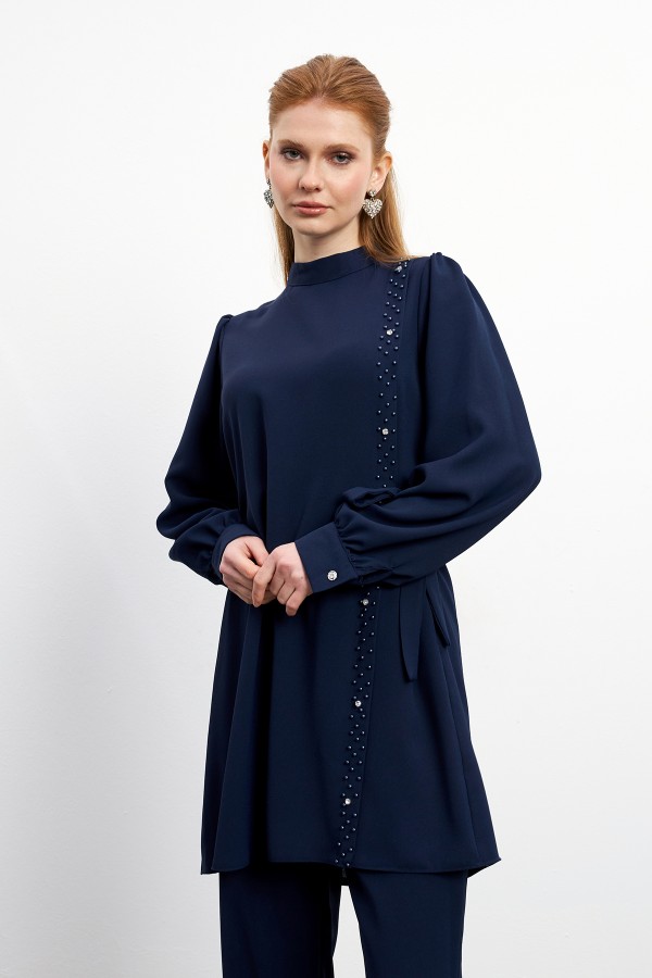 Eliza Tunik Pantolon Takım - Lacivert