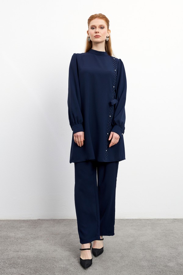 Eliza Tunik Pantolon Takım - Lacivert