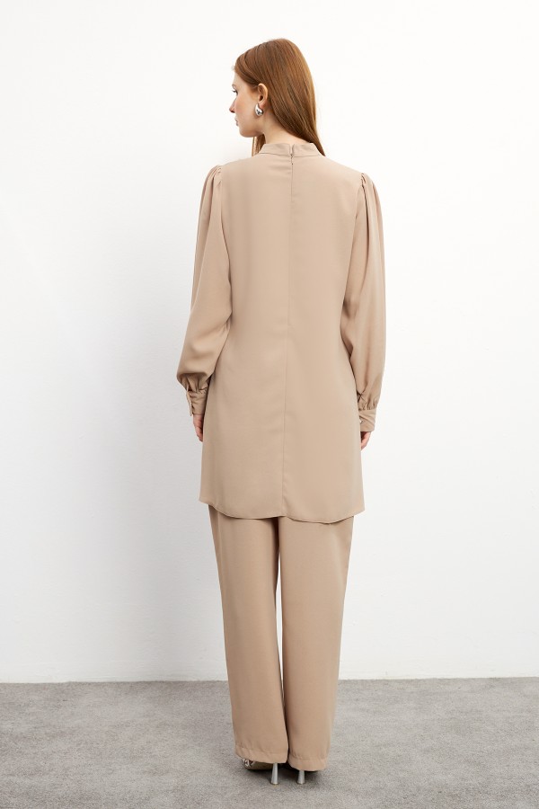 Eliza Tunik Pantolon Takım - Bej