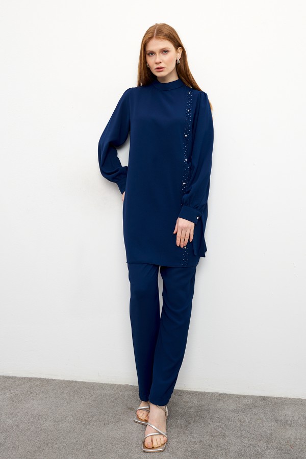 Eliza Tunik Pantolon Takım - İndigo