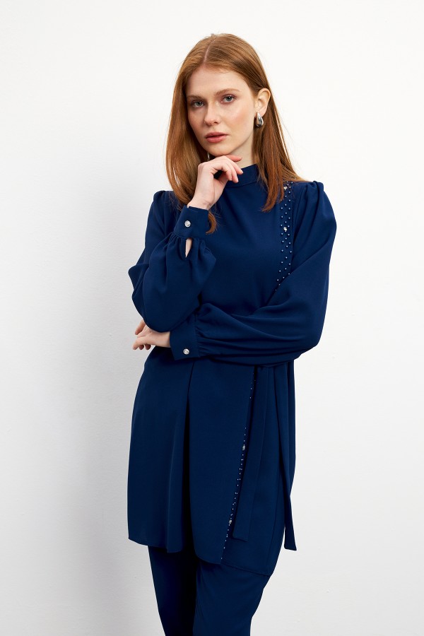 Eliza Tunik Pantolon Takım - İndigo