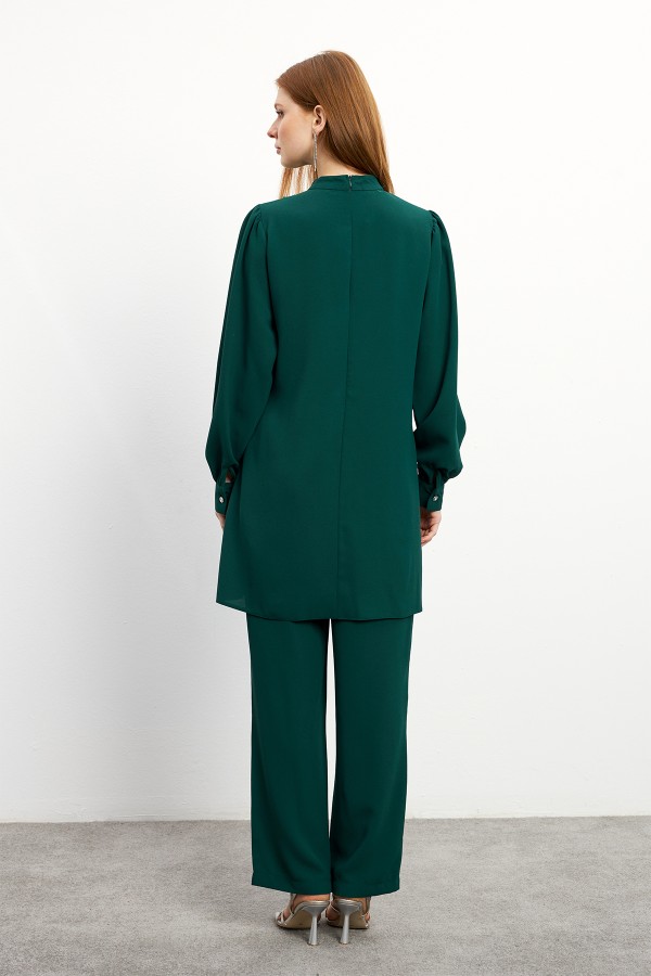 Eliza Tunik Pantolon Takım - Zümrüt