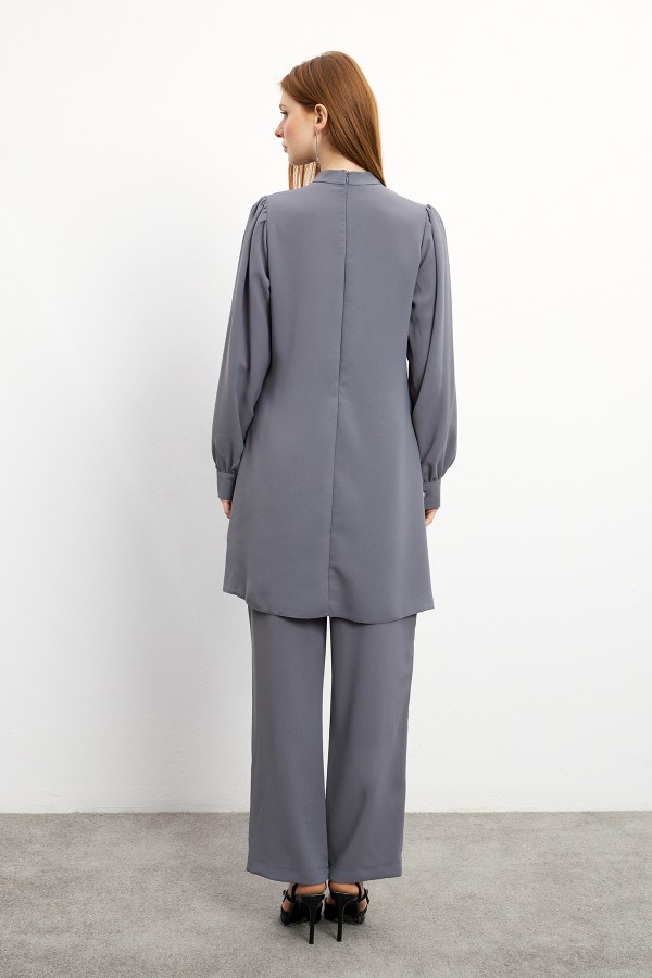 Eliza Tunic Trouser Set - Gray