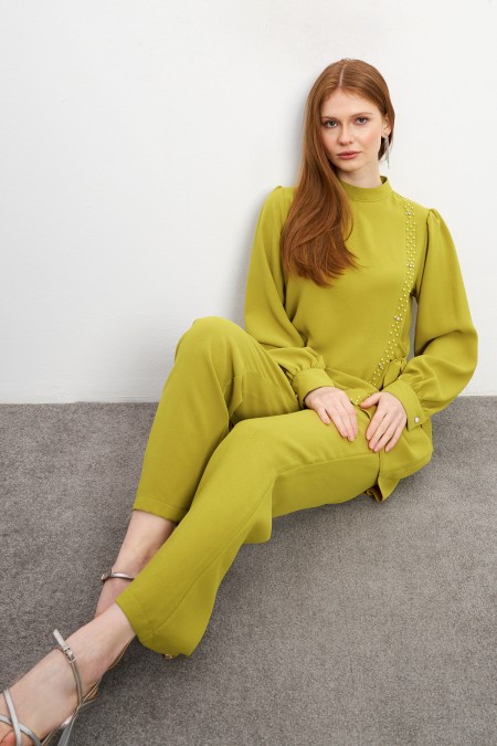 Eliza Tunic Trouser Set - Oil Green