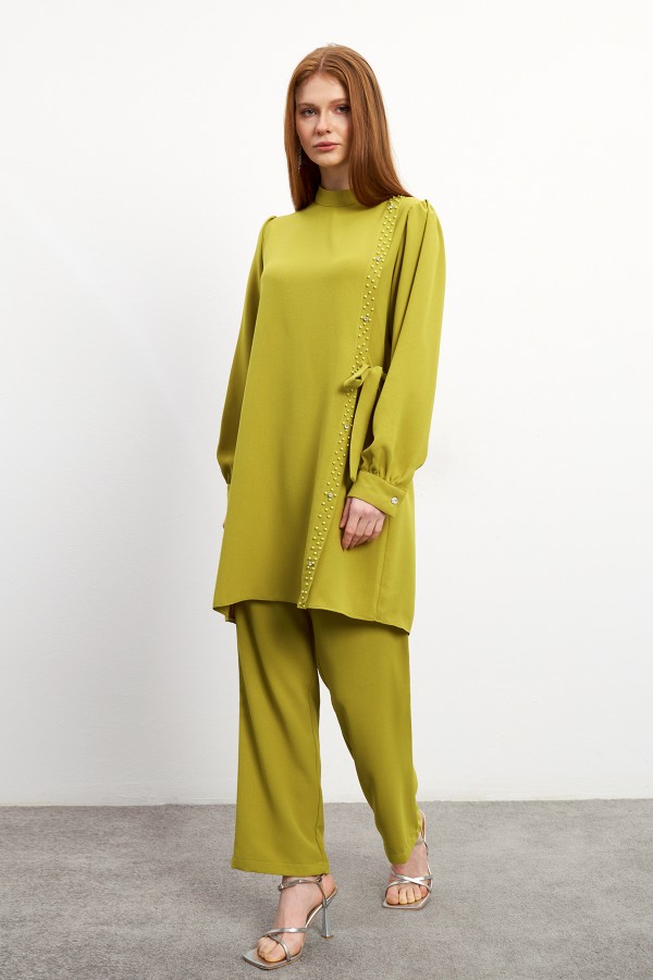 Eliza Tunik Pantolon Takım - Yağ Yeşili