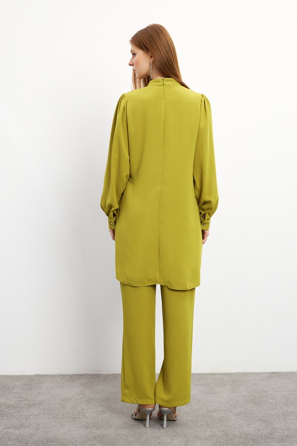 Eliza Tunik Pantolon Takım - Yağ Yeşili