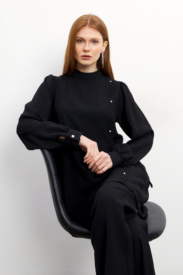Eliza Tunik Pantolon Takım - Siyah