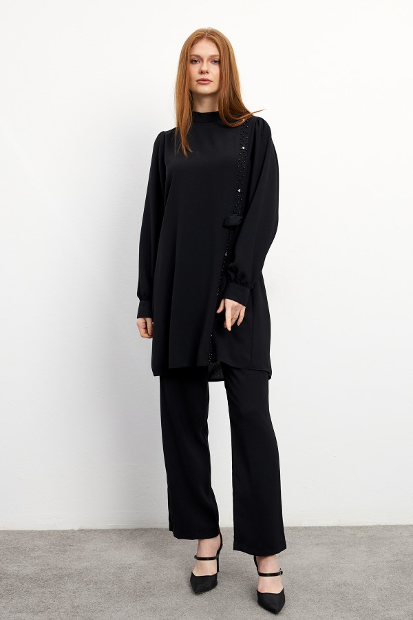 Eliza Tunik Pantolon Takım - Siyah