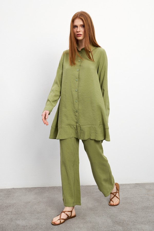 Cupra Tunik Pantolon Takım - Çağla Yeşili