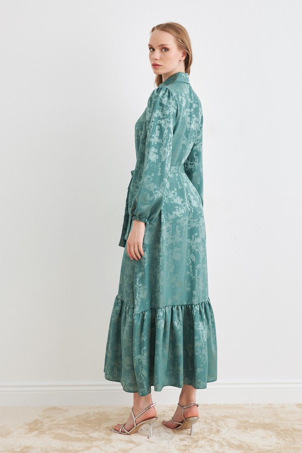 Mayra Stone Jacquard Dress - Mint