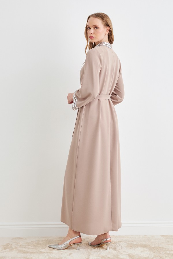 Beril Taşlı Elbise - Bej