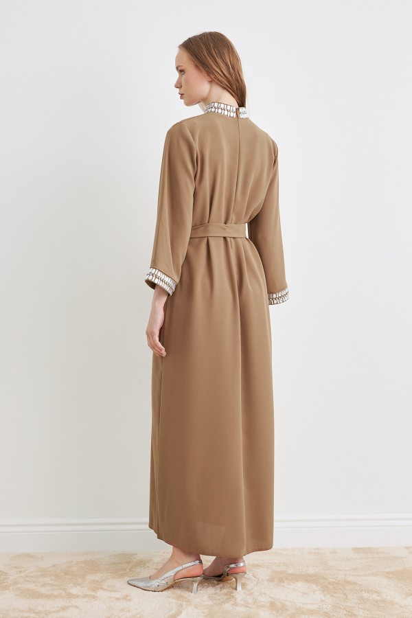 Beril Taşlı Elbise - Camel