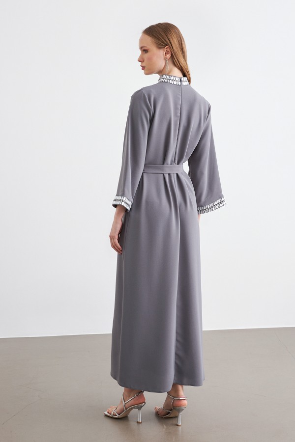 Beril Taşlı Elbise - Gri