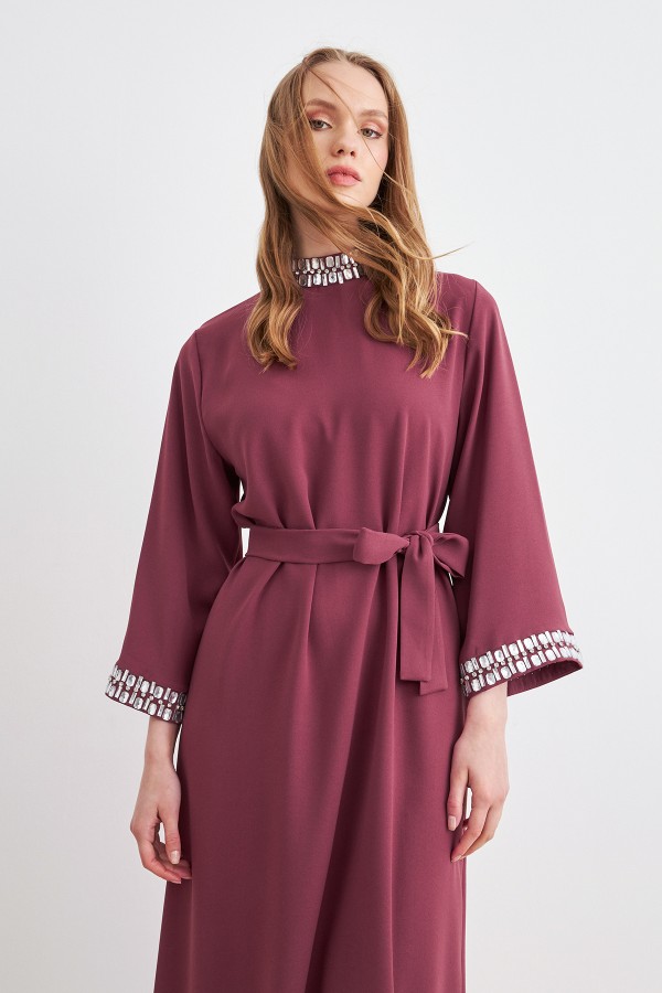 Beril Taşlı Elbise - Gül Kurusu