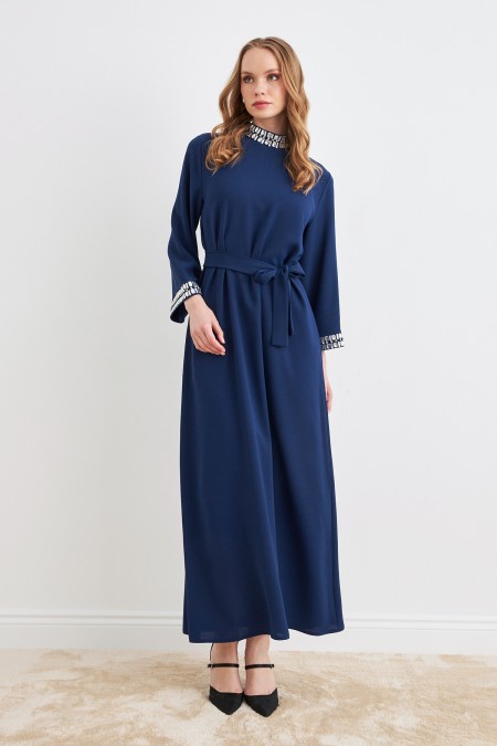 Beril Taşlı Elbise - İndigo