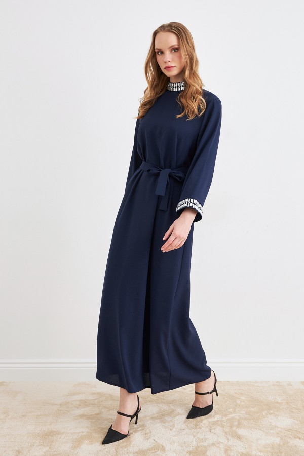 Beryl Stone Dress - Navy Blue