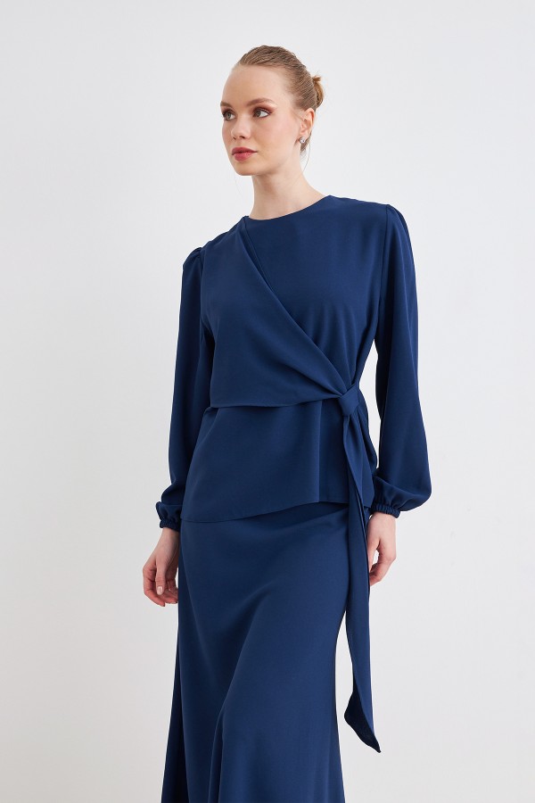 Roza Etek Bluz Takım - İndigo