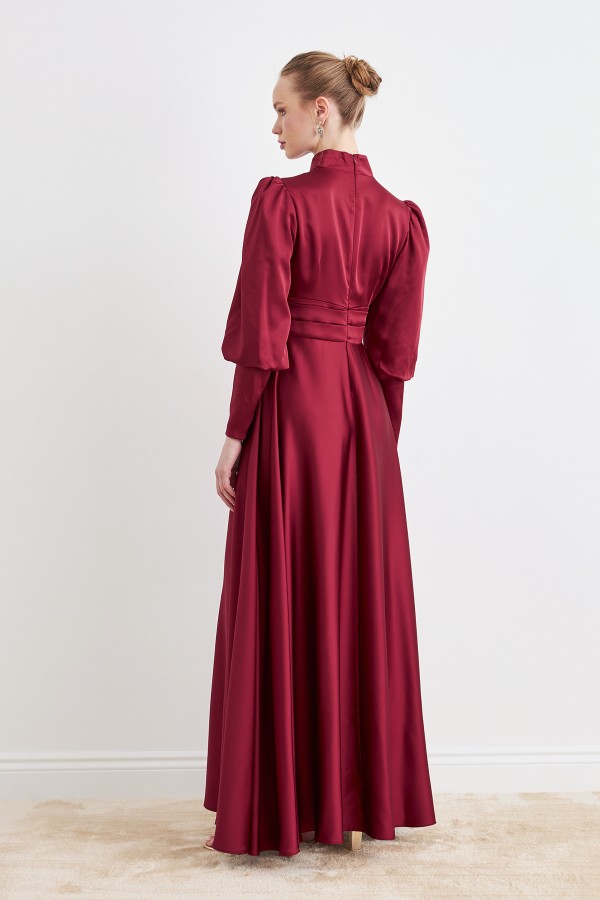 Alina Saten Abiye - Bordo