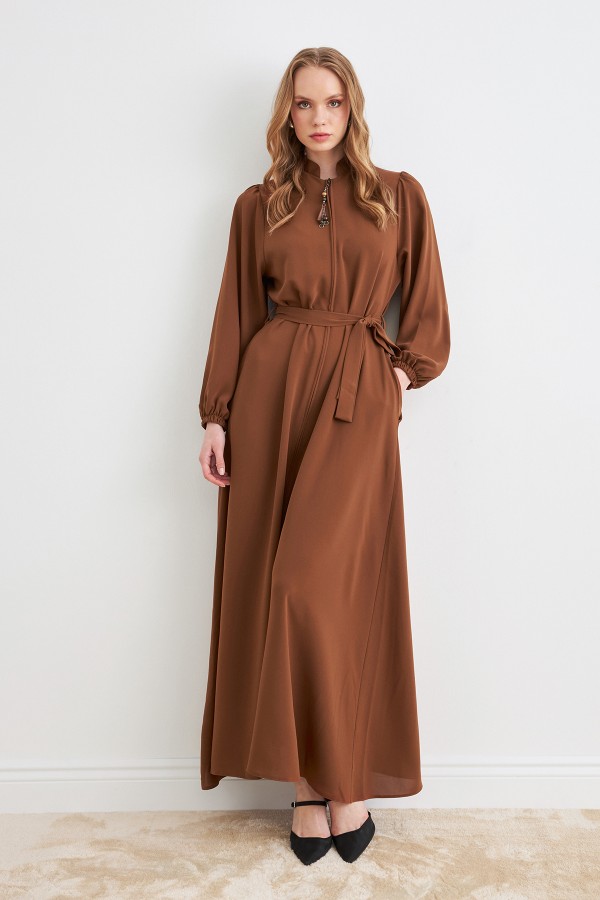 Belted Abaya - Camel