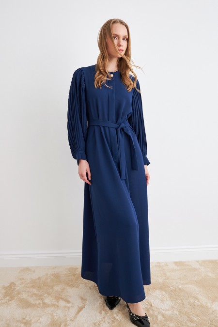 Kolları Piliseli Abaya - İndigo