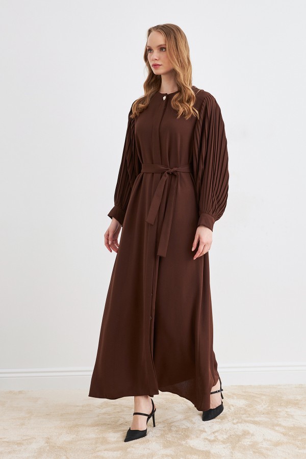 Kolları Piliseli Abaya - Kahve