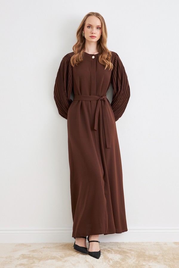 Kolları Piliseli Abaya - Kahve