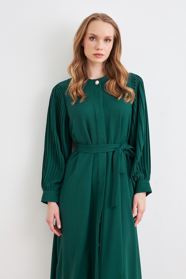 Kolları Piliseli Abaya - Zümrüt