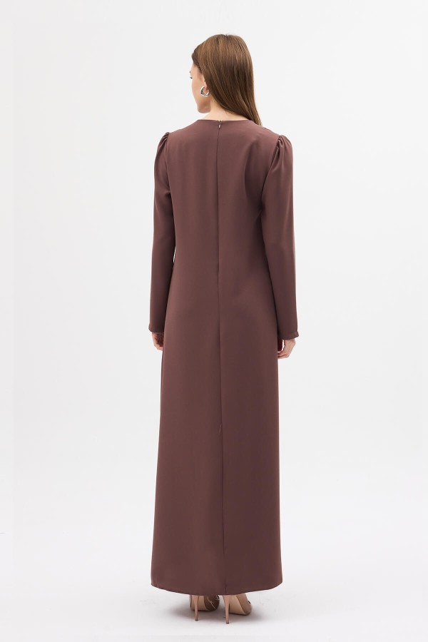 Lily Taş İşlemeli Abiye - Vizon