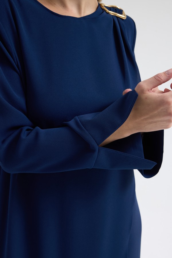 Shoulder Buckle Dress - Indigo