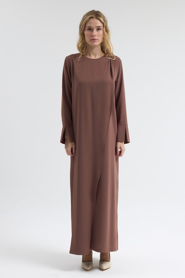 Shoulder Buckle Dress - Mink