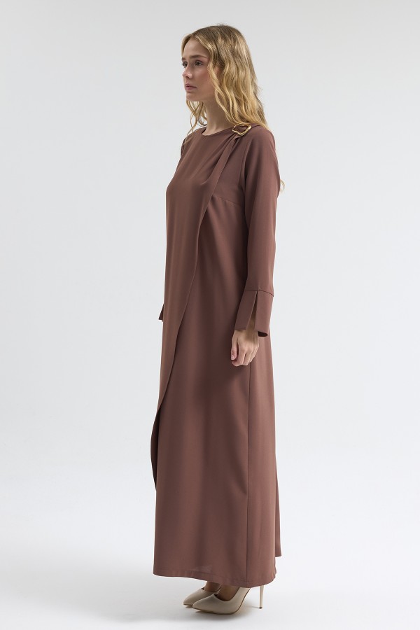 Shoulder Buckle Dress - Mink