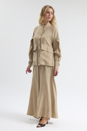 Terra Etek Bluz Takım - Bej