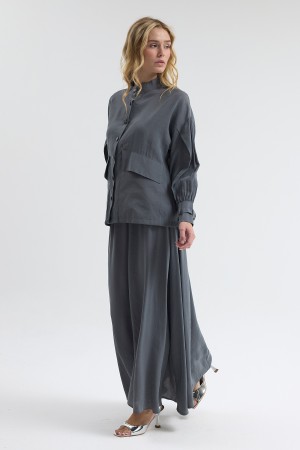 Terra Etek Bluz Takım - Gri