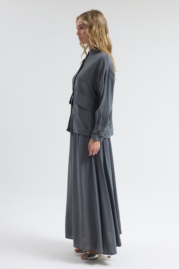 Terra Etek Bluz Takım - Gri