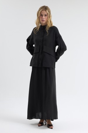 Terra Etek Bluz Takım - Siyah