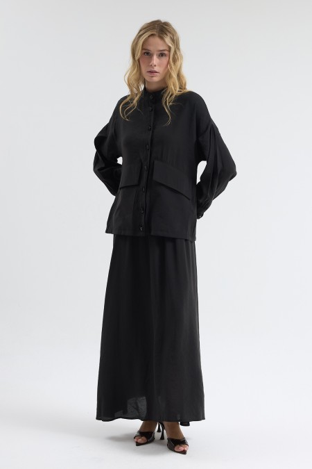 Terra Etek Bluz Takım - Siyah