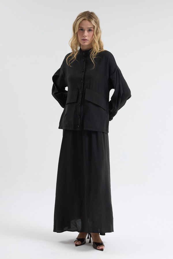 Terra Etek Bluz Takım - Siyah