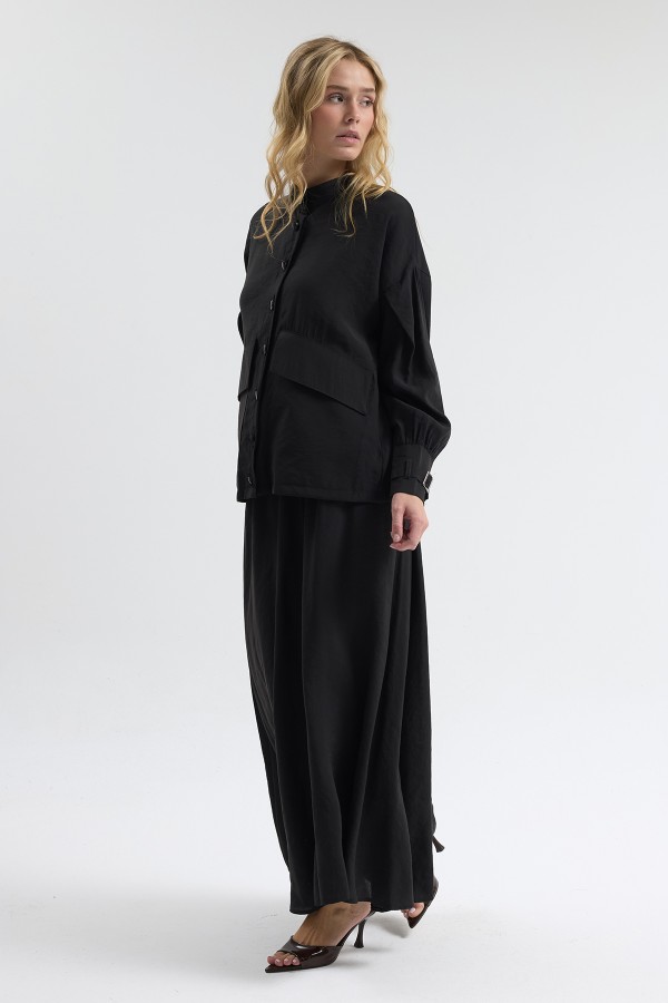 Terra Etek Bluz Takım - Siyah