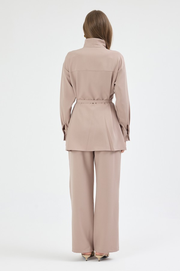 Loren Pleated Detail Set - Beige