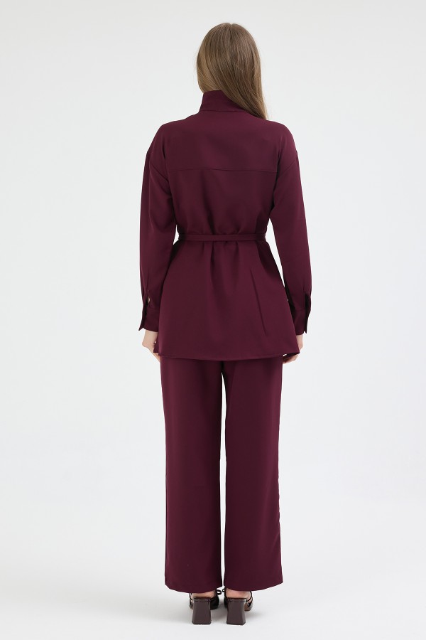 Loren Pleated Detail Set - Plum