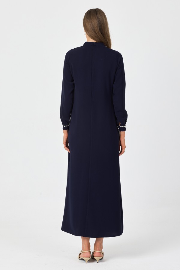 Mira Taş Şeritli Elbise - Lacivert