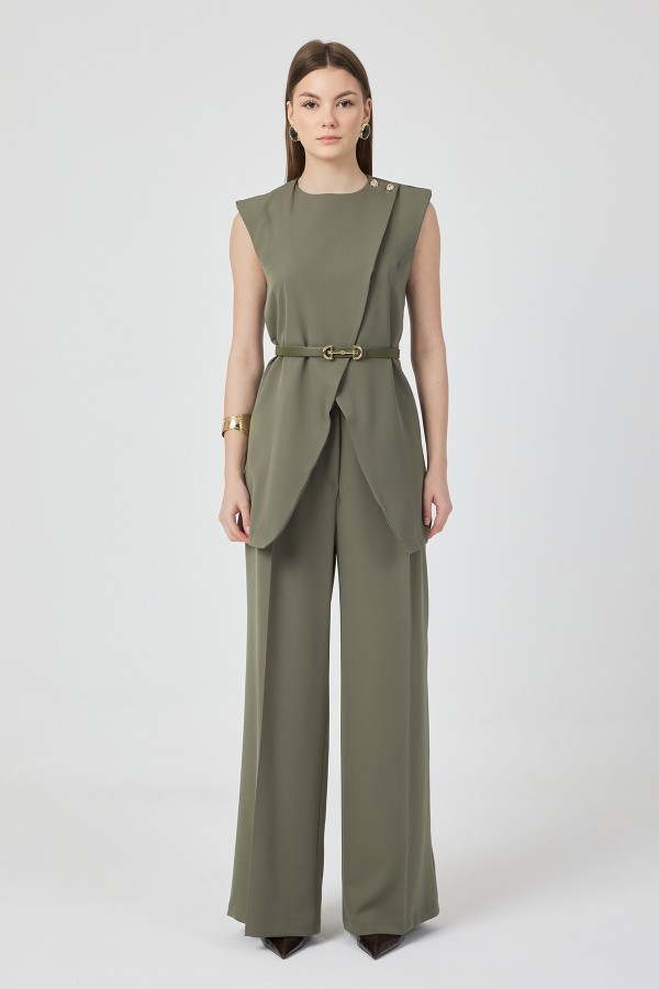 Asimetrik Yelekli Takım - Çağla