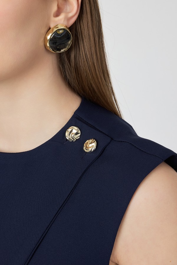 Asimetrik Yelekli Takım - Lacivert