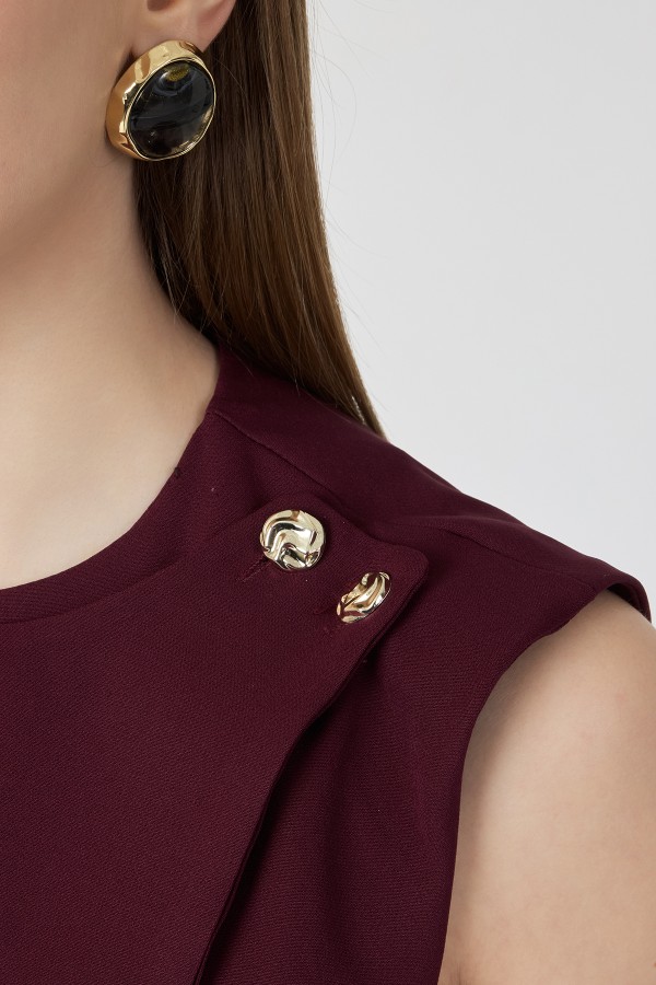 Asimetrik Yelekli Takım - Mürdüm