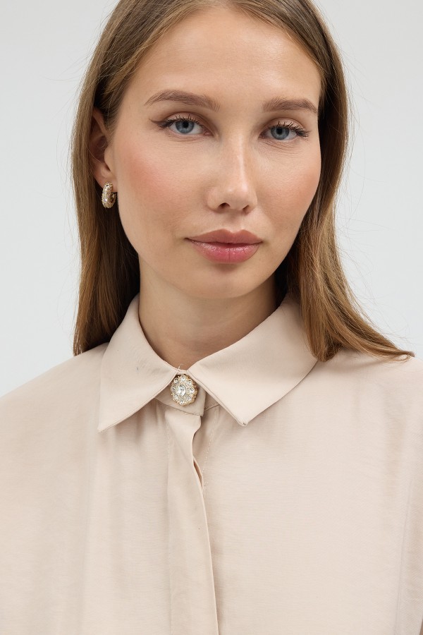 Modal Cupra Tunic and Pants Set - Beige