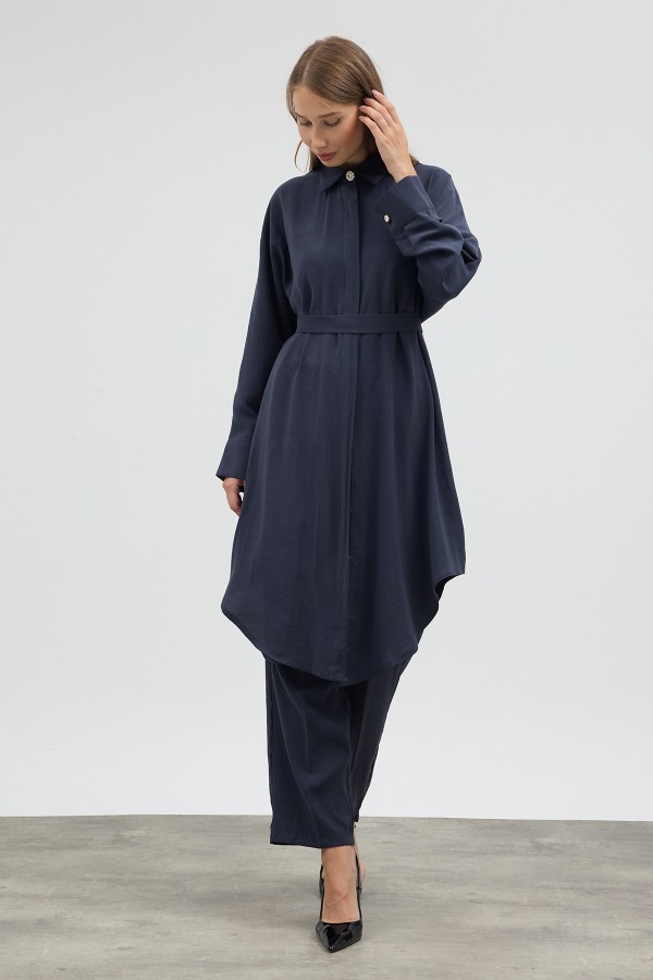 Modal Cupra Tunic and Pants Set - Indigo