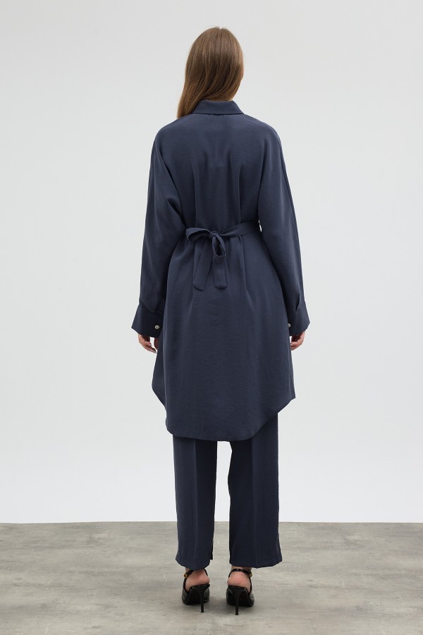 Modal Cupra Tunic and Pants Set - Indigo