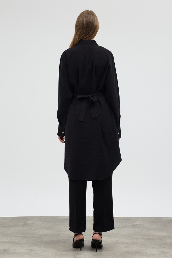 Modal Cupra Tunic and Pants Set - Black
