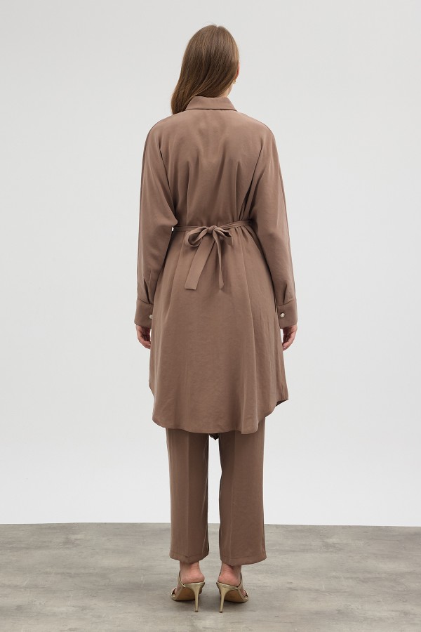 Modal Cupra Tunic and Pants Set - Stone