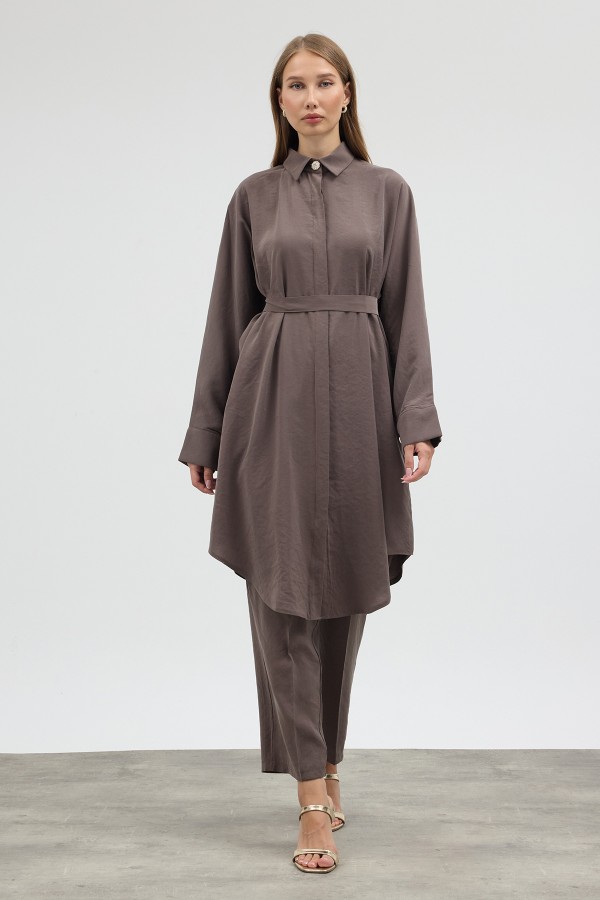 Modal Cupra Tunic and Pants Set - Mink Modal Cupra Tunic and Pants Set - Mink